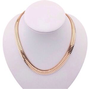 Mesh Chain Link Necklace Women Color Gold